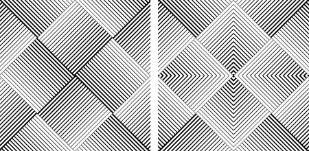 Set of Seamless Geometric Halftone Black and White Patterns. Striped Lines Textures. Vector Art.のイラスト素材