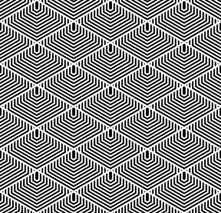 Abstract Seamless Geometric Black and White Pattern. Vector Art.のイラスト素材