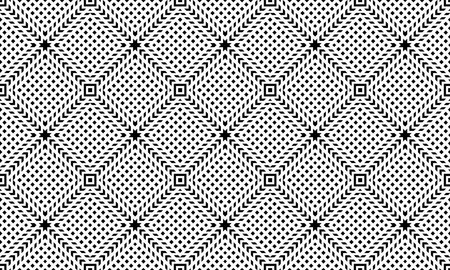 Abstract Seamless Geometric Checked Black and White Pattern. Vector Art.のイラスト素材