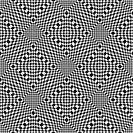 Abstract Seamless Geometric Op Art Black and White Pattern. Vector Art.のイラスト素材