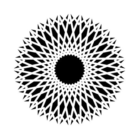 Abstract Decorative Radial Circle Pattern. Vector Art.のイラスト素材