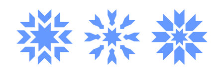Abstract Blue Flower Icons. Design Elements Set. Vector Art.のイラスト素材
