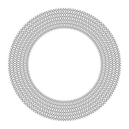 Abstract Geometric Diamonds and Dots Circle Pattern for Decorative Round Frame. Vector Art.のイラスト素材