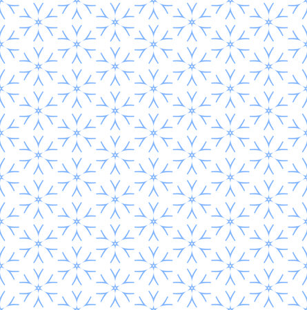 Abstract Snowflakes Pattern. Winter Light Blue and White Background. Vector Art.のイラスト素材