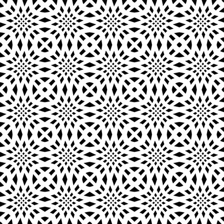 Abstract Seamless Geometric Op Art Black and White Pattern. Vector Illustration.のイラスト素材