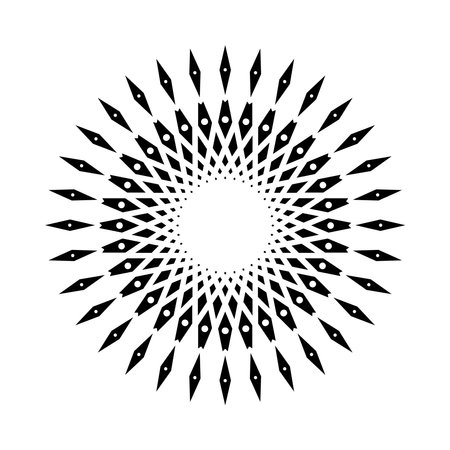 Abstract Decorative Radial Circle Pattern. Vector Art.のイラスト素材