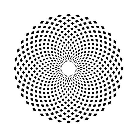 Abstract Geometric Radial Circle Dots Pattern. Vector Art.のイラスト素材