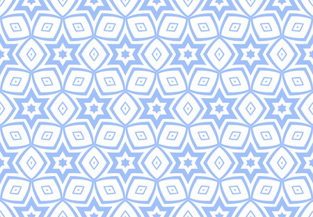 Abstract Seamless Geometric Light Blue and White Pattern. Vector Art.のイラスト素材