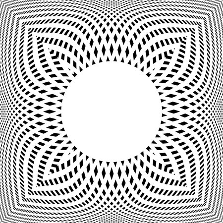 Abstract Radial Halftone Op Art Dots Pattern. 3D Illusion Effect. Vector Illustration.のイラスト素材
