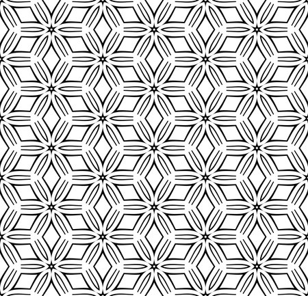 Abstract Seamless Geometric Pattern. Black and White Texture. Vector Art.のイラスト素材