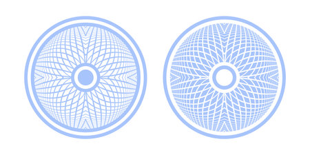 Set of Abstract Circle Convex Light Blue Buttons. Vector Art.のイラスト素材
