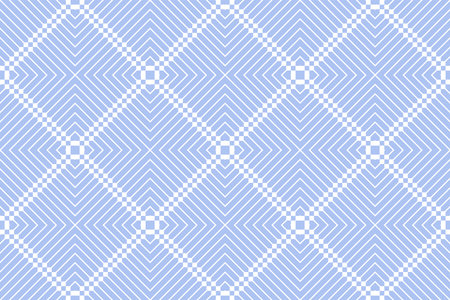 Abstract Seamless Geometric Checked Blue Pattern. Vector Art.のイラスト素材