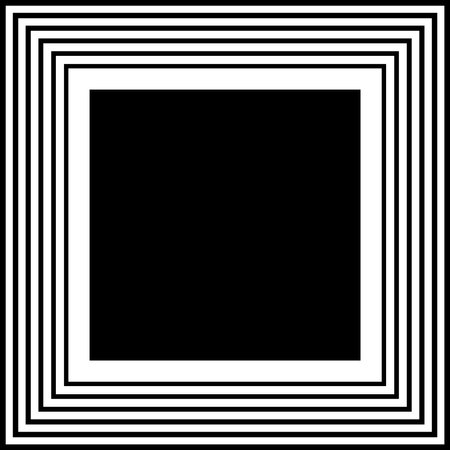 Geometric Square Picture Frame. Black and White Background.  Vector Art.のイラスト素材