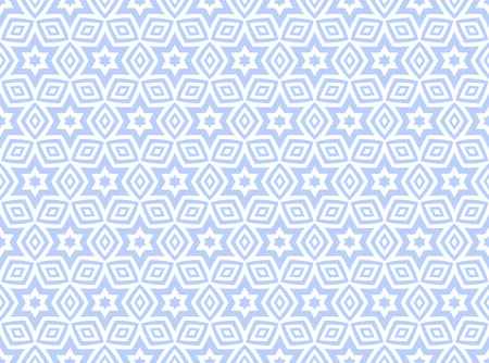 Abstract Seamless Geometric Light Blue and White Pattern. Vector Art.のイラスト素材