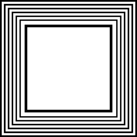 Geometric Square Picture Frame. Black and White Background.  Vector Art.のイラスト素材