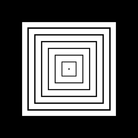 Abstract Geometric Square Lines Design. Black and White Background. Vector Art.のイラスト素材