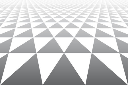 Abstract Geometric Triangles Pattern in Diminishing Perspective. Black and White Textured Background. Vector Art.のイラスト素材