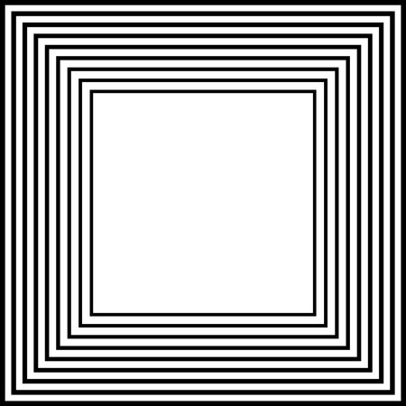 Geometric Square Picture Frame. Black and White Background.  Vector Art.のイラスト素材