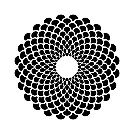 Abstract Decorative Radial Pattern in Flower Rosette Shape. Vector Art.のイラスト素材