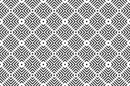 Abstract Seamless Geometric Checked Black and White Pattern. Vector Art.のイラスト素材