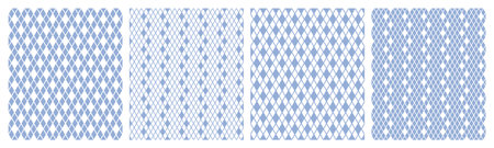 Set of Seamless Geometric Blue Diamonds Patterns. Vector Art.のイラスト素材