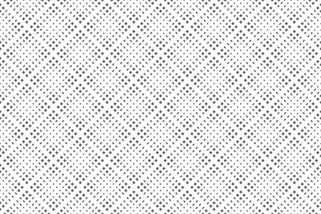Abstract Seamless Geometric Checked Dots and Dashes Pattern. White Textured Background. Vector Art.のイラスト素材