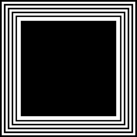 Geometric Square Picture Frame. Black and White Background.  Vector Art.のイラスト素材