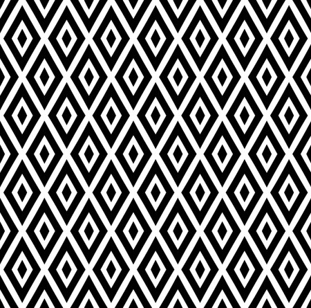 Abstract Seamless Geometric Diamonds Black and White Pattern. Vector Art.のイラスト素材