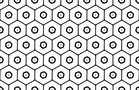 Abstract Seamless Geometric Hexagons Pattern with Honeycomb Motif. Vector Art.のイラスト素材