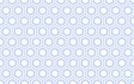 Abstract Seamless Geometric Hexagons Light Blue Pattern. Vector Art.のイラスト素材
