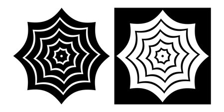 Black and White Cobweb Icons. Design Elements Set. Vector Art.のイラスト素材