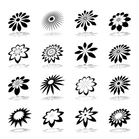 Set of Flower Icons. Elements for Design. Vector Art.のイラスト素材