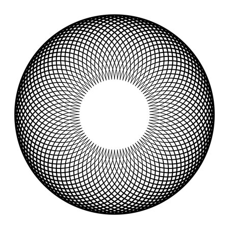 Abstract Geometric Circle Grid Pattern with 3D Illusion Effect. Vector Art.のイラスト素材
