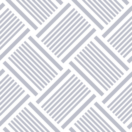 Seamless Geometric Braided Light Gray Pattern with Striped Lines Texture. Vector Art.のイラスト素材