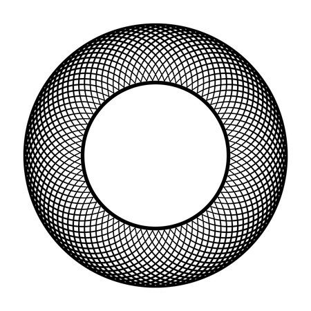 Abstract Geometric Circle Convex Grid Pattern for Decorative Round Frame. Vector Art.のイラスト素材