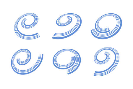 Set of Spiral Design Elements. Abstract Swirl Icons. Vector Art.のイラスト素材