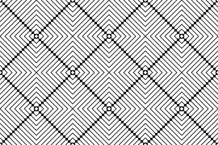 Abstract Seamless Geometric Checked Black and White Pattern. Vector Art.のイラスト素材