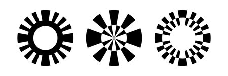 Set of Circle Elements for Logo Design. Abstract Circular Rotation Icons. Vector Art.のイラスト素材