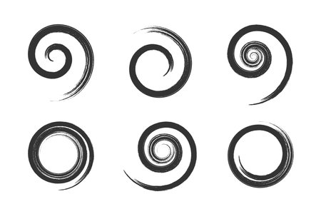 Set of Spiral Design Elements. Abstract Swirl Icons. Vector Art.のイラスト素材
