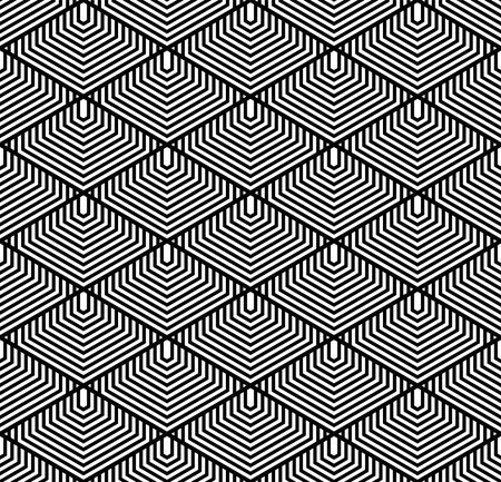 Abstract Seamless Geometric Black and White Pattern. Vector Art.のイラスト素材