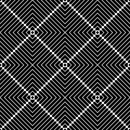 Abstract Seamless Geometric Checked Black and White Pattern. Vector Art.のイラスト素材