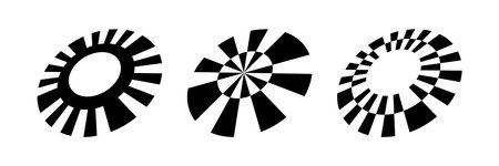 Set of Rotating Elements for Logo Design. Abstract Circle Icons.  Vector Art.のイラスト素材