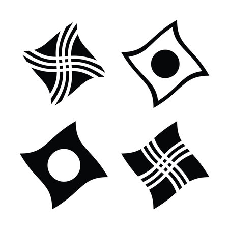 Set of Twisting Moving Design Elements. Abstract Icons. Vector Art.のイラスト素材