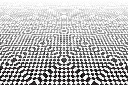 Geometric Checked Black and White Pattern. Abstract Textured Background. Vector Art.のイラスト素材