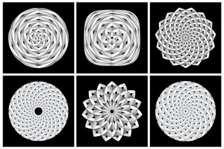 Set of Abstract Geometric Circle and Square Design Elements. Vector art.のイラスト素材