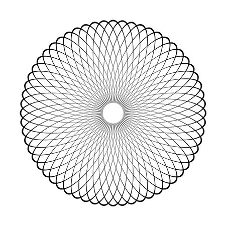 Abstract Geometric Circle Rotation Radial Design Element. Vector Art.のイラスト素材