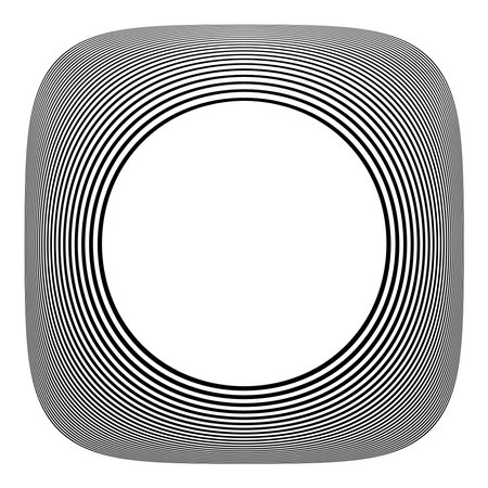 Circle Lines Pattern for Round Frame. 3D Illusion. Vector Art.のイラスト素材