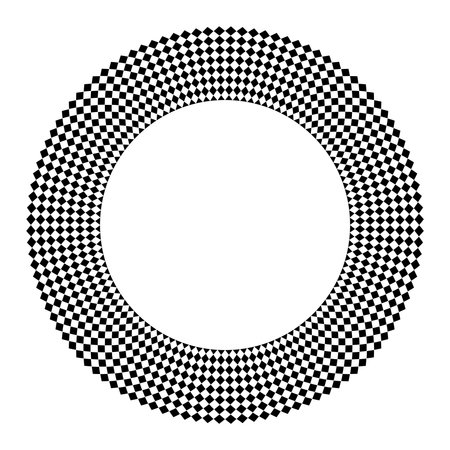 Abstract Radial Geometric Pattern for Decorative Round Frame. Vector Art.のイラスト素材