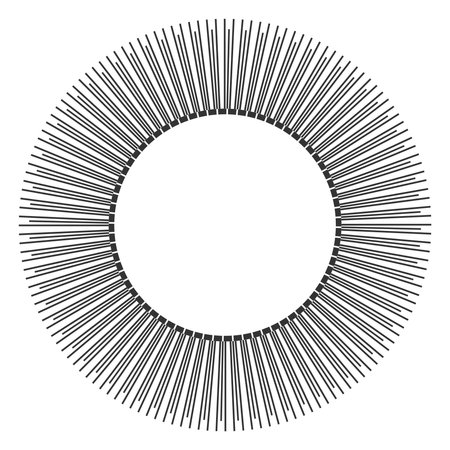 Circular Radial Rays Pattern for Decorative Round Frame. Vector Art.のイラスト素材