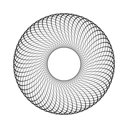 Circular Rotating Design Element. Abstract Circle Lines Pattern. Vector Art.のイラスト素材